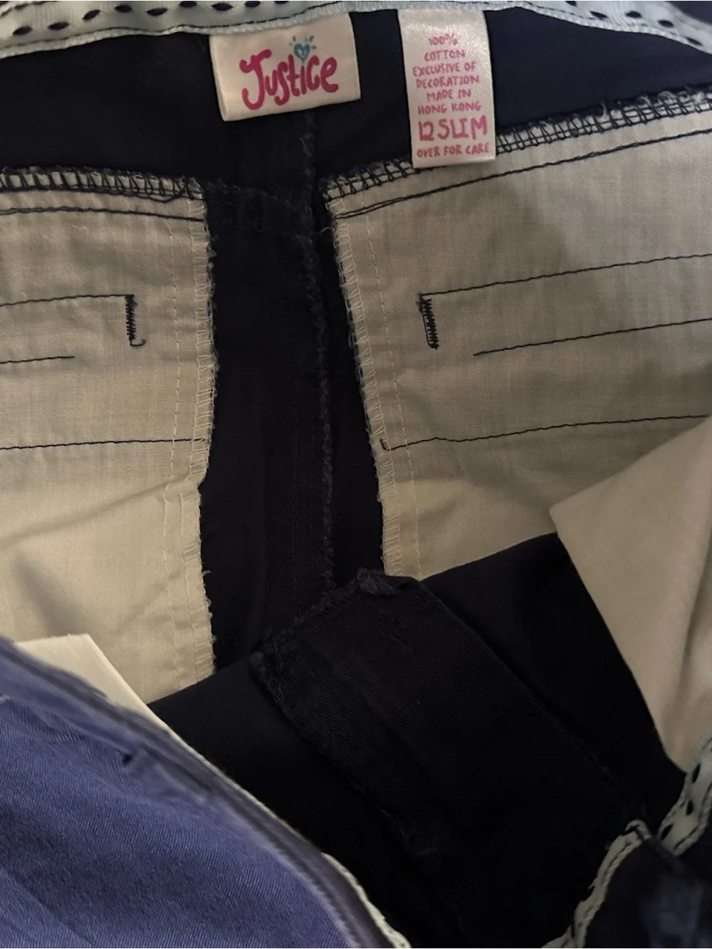 Justice | Long Blue Jean Chino Shorts | Size 12 Slim #Jorts